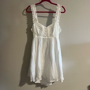 Lulus Effortlessly Darling White Tie Back Ruffled Mini Dress. XL NWT